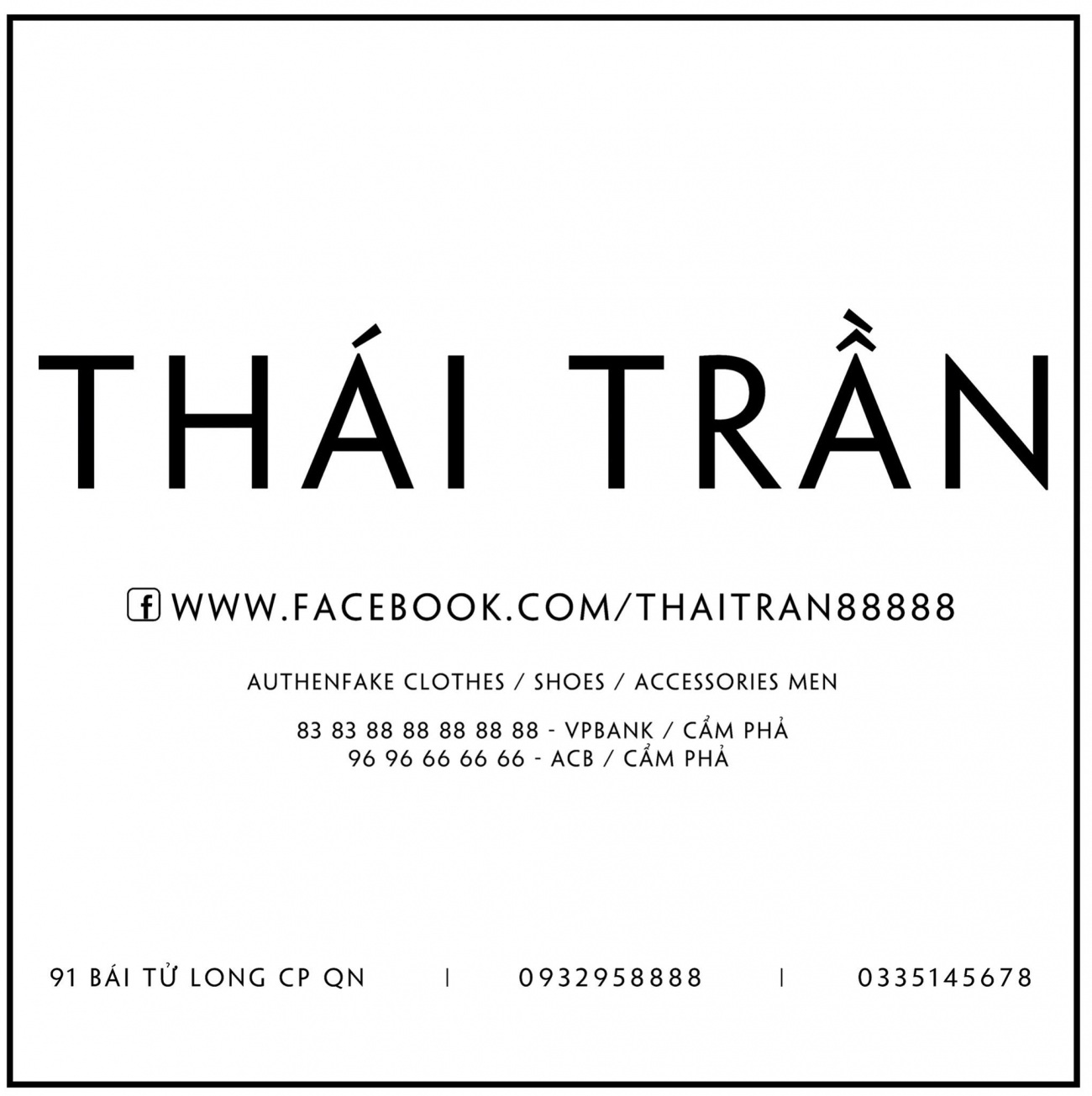 Cửa hàng thời trang nam Thái Trần Luxury - Quảng Ninh