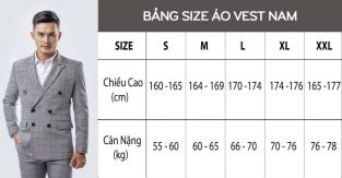 Tư vấn chọn áo vest nam theo bảng size chuẩn